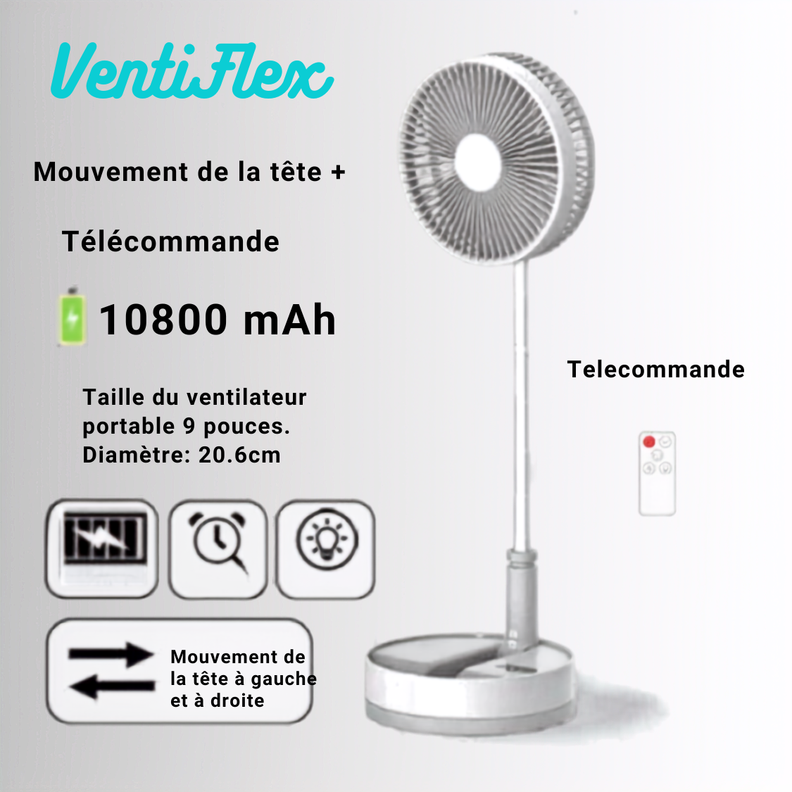 Ventilateur rechargeable