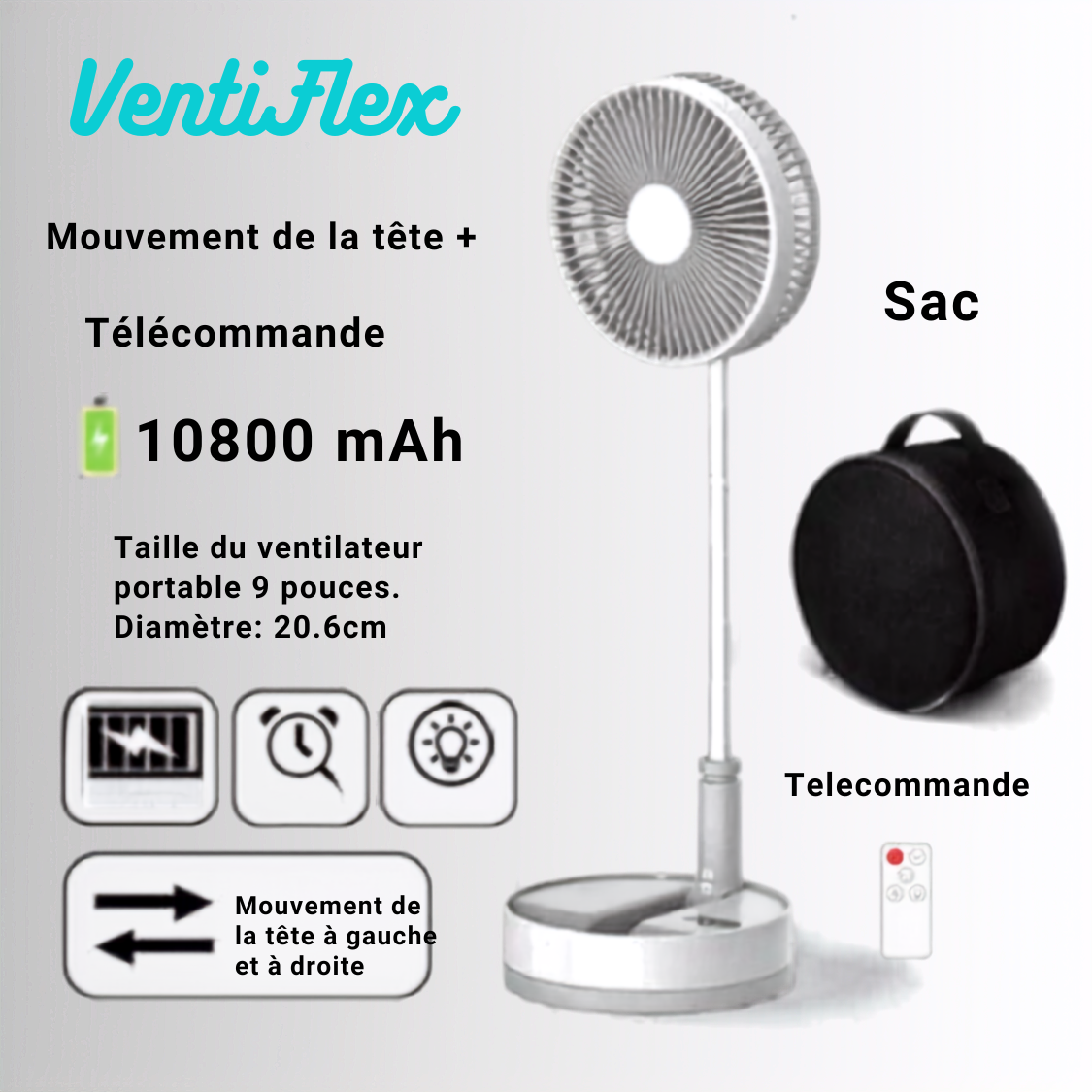 Ventilateur blanc+ sac de transport