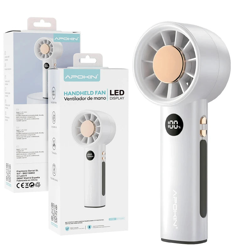 Mini ventilateur portable à affichage LED
